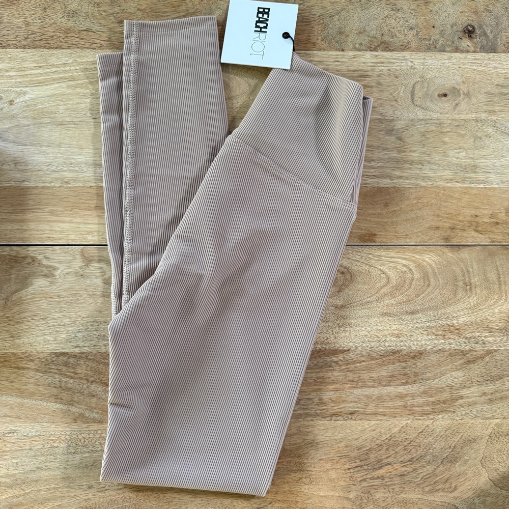Beach Riot Taupe Ribbed Activewear